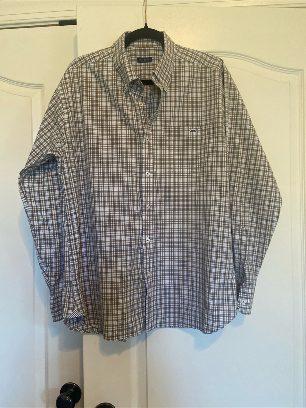 Fish Hippie Men's Plaid Button-Down Shirt - Brown & Blue